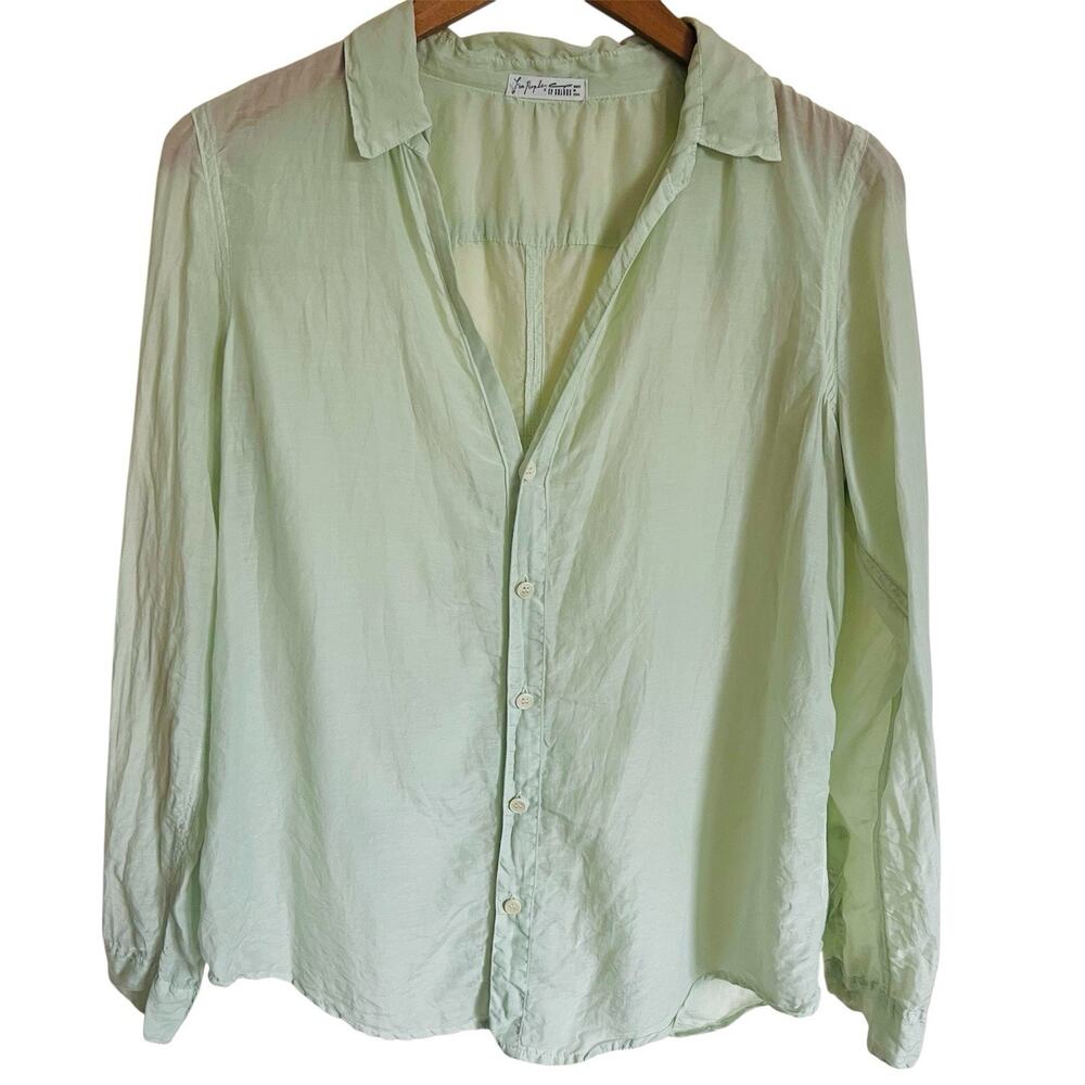 Free People CP Shades Mint Green Button Up Shirt Women’s Medium Coastal Classic